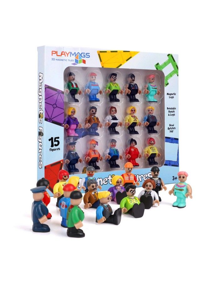 Playmags Community Figures Set Of 15 Pieces Play People Perfect For Magnetic Tiles Stem Learning Toys Children Expansion Pack - Image 2