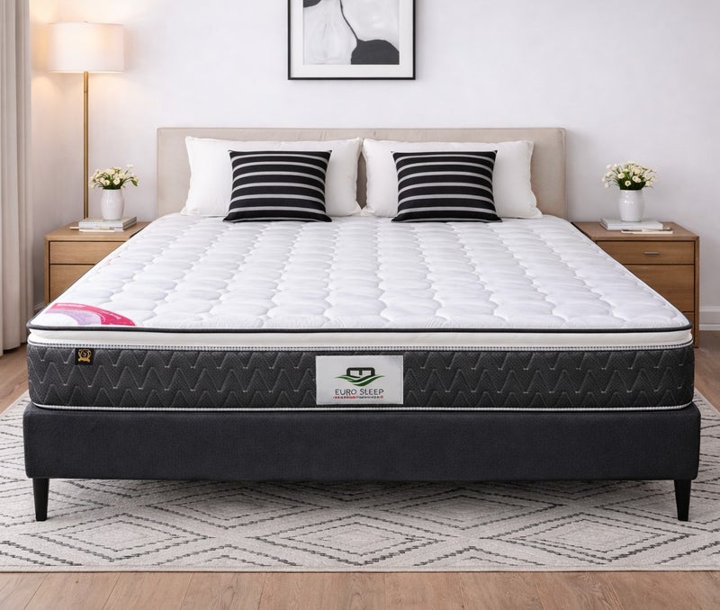 ريكسال هوم مرتبة Rexal Home Supreme Pillow Top بنظام النوابض بونيل – سماكة 25 سم، قماش محبوك، عزل الحركة ودعم متوسّط الصلابة، مقاس كاليفورنيا كوين 160 × 190 سم - Image 1