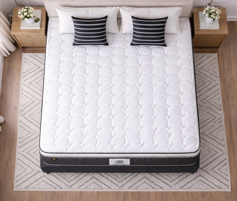 ريكسال هوم مرتبة Rexal Home Supreme Pillow Top بنظام النوابض بونيل – سماكة 25 سم، قماش محبوك، عزل الحركة ودعم متوسّط الصلابة، مقاس كاليفورنيا كوين 160 × 190 سم - Image 2