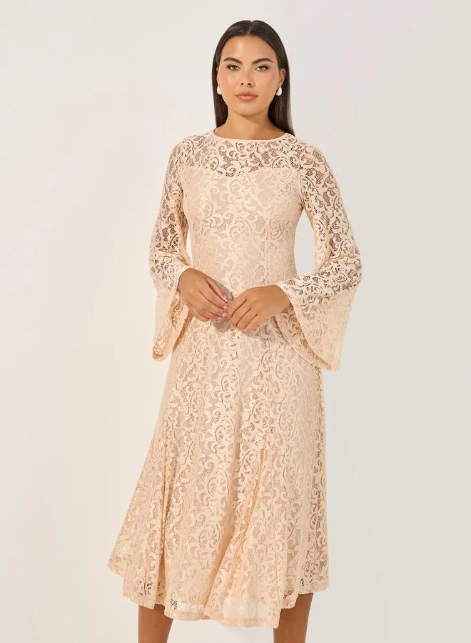 Styli Lace A-Line Dress