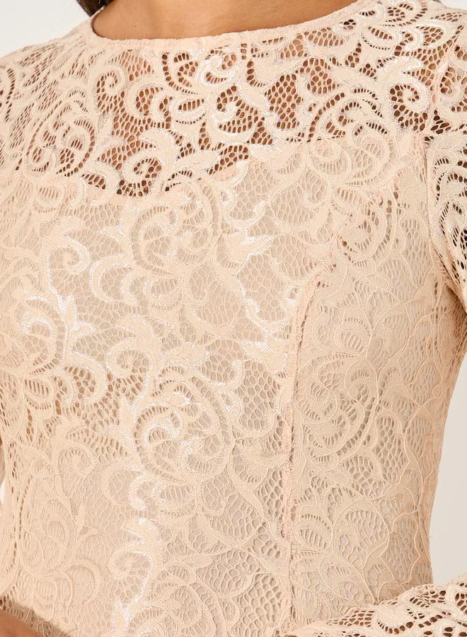 Styli Lace A-Line Dress