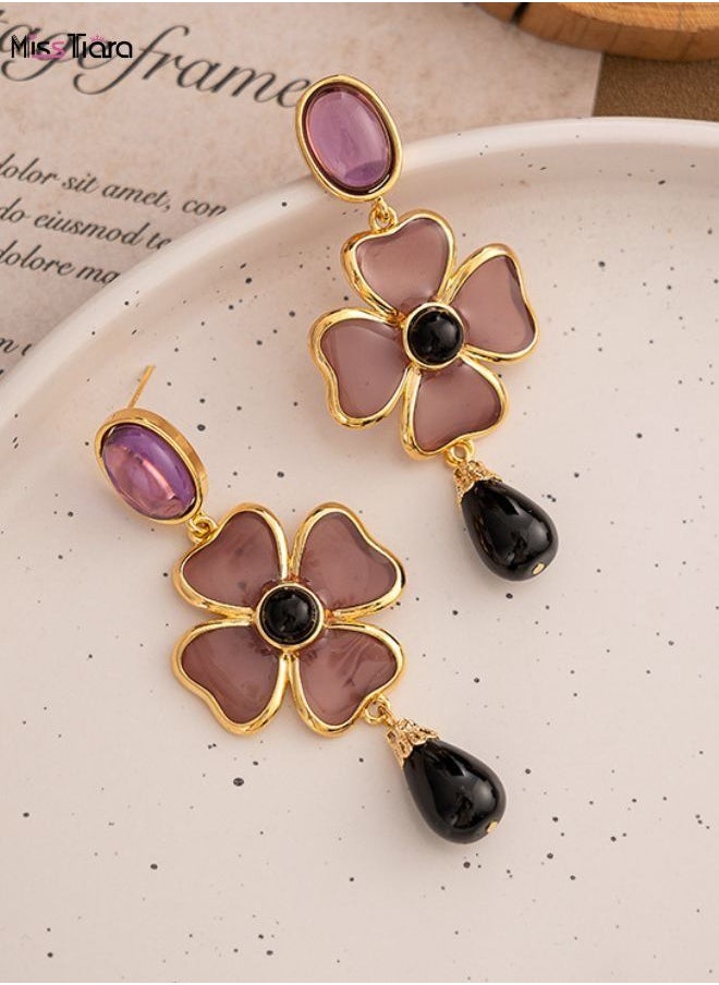 MissTiara - Four-Leaf Clover Flower Dangle Earrings  For women - Image 1