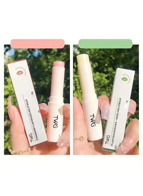 TWG Twin Pack Strawberry Flavored Tinted Lip Balm - Color Changing, Glossy Finish, Moisturizing Paste for All Skin Types, Hydration Boost with Plant Extracts