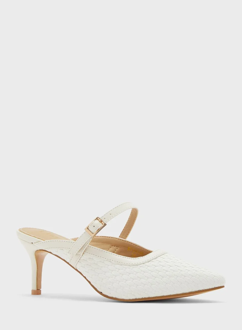 ELLA Structured Pointed Heeled Mule