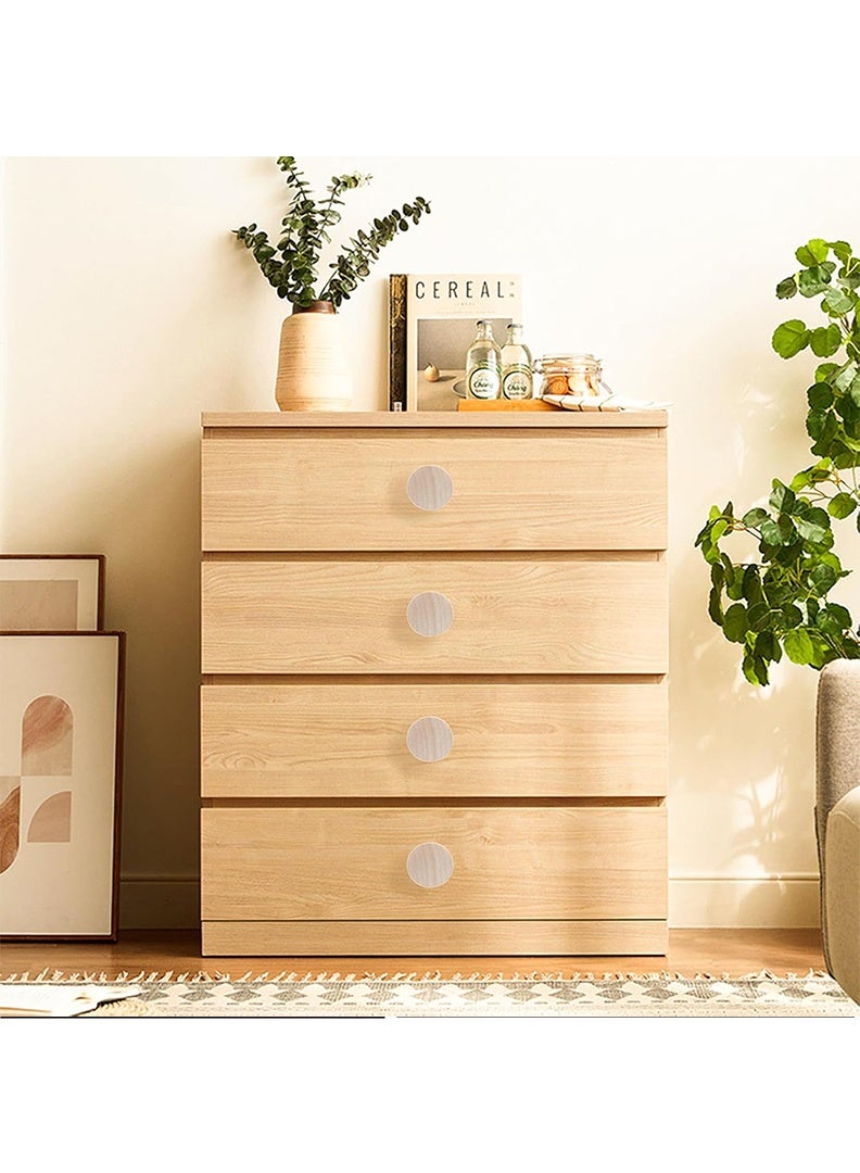 6PCS Wooden Drawer Knobs Flat Top Round Cabinet Knobs 1.38"(35mm) Natural Wooden Dresser Drawer Knobs Kitchen Cabinet Pulls Handles Wood Furniture Knobs - Image 3