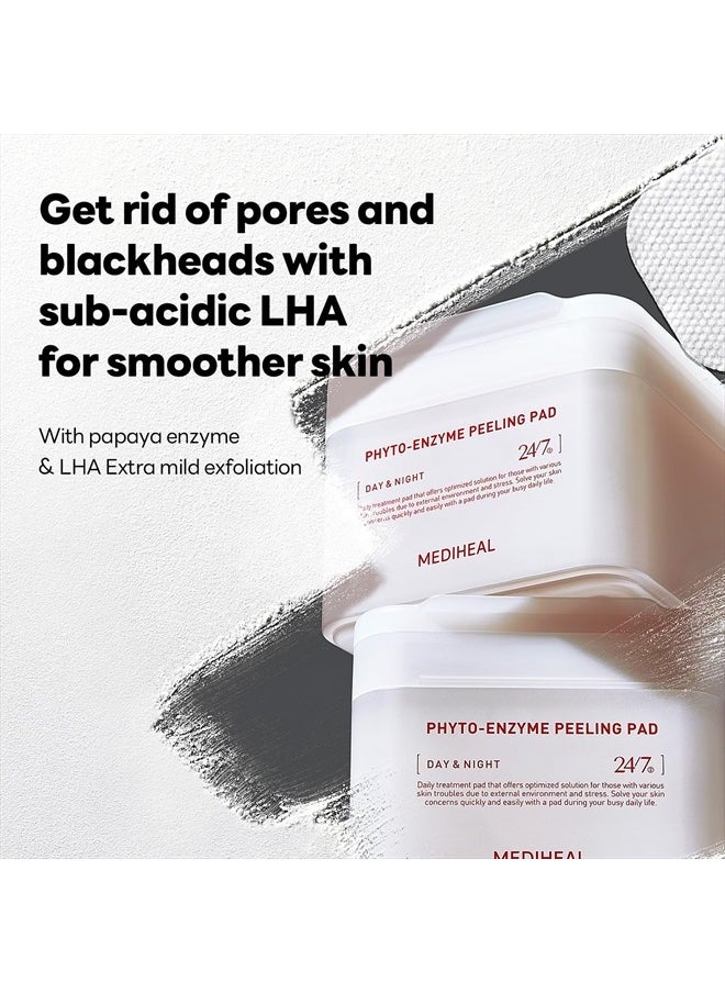 MEDIHEAL MEDIHEAL Phyto Enzyme Peeling Pad - Vegan Face Resurfacing Gauze Pads with LHA & Papaya Enzym - Pore Tightening Pads to Control Sebum - Exfoliating Pads for Dead Skin Cells, 90 Pads  - Image 3