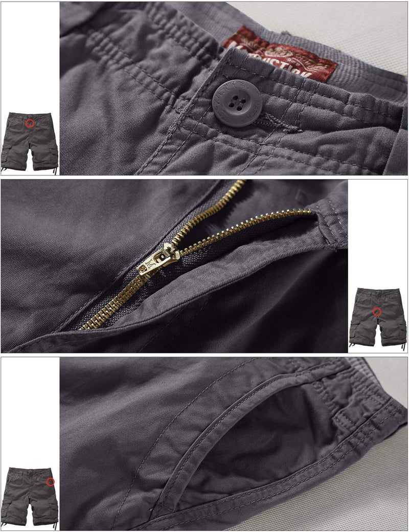 Match Men's Twill Comfort Cargo Shorts Without Belt #S3612 (Label Size S/29 (US 28), Medium Gray) - Image 5