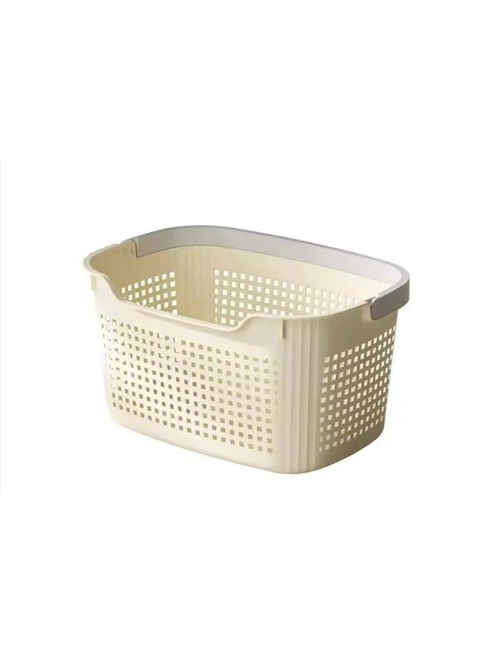 Household Clothes Storage Basket Plastic Laundry Basket with Handle  - Image 1