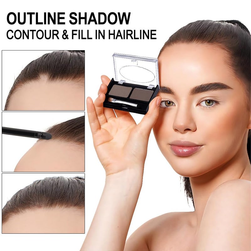 CAKAILA Eyebrow Powder Medium Brown Kit,Eye Brow Powder for Women with Double-ended Eyebrow Brush,Long-Lasting Waterproof Two Colors Brow Filler Get Full Defined Natural Brows,Brown Eyebrow Powder Makeup - Image 4