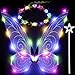quescu Fairy Wings for AdultsLED Butterfly Wings for Girls WomenHalloween Costume Dress Up WhiteColor Light - Image 3