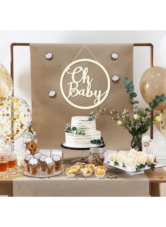 Haimimall Oh Baby Sign,Oh Baby Wooden Sign,Oh Baby Banner,Baby Shower Party Decorations,Oh Baby Table Sign,Baby Shower Party Supplies,Gender Reveal Backdrop Wall Decor Photo Props - Image 4