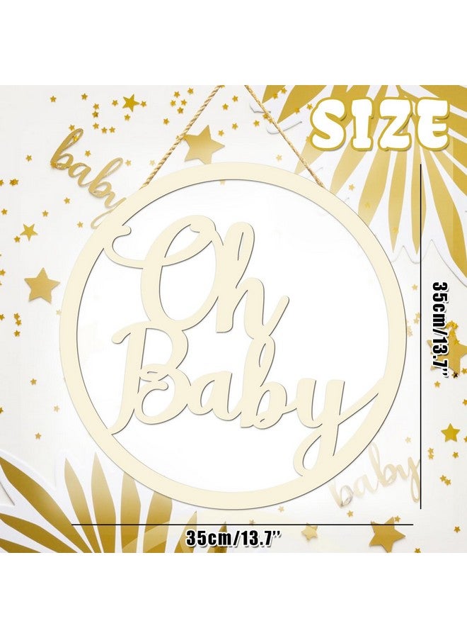 Haimimall Oh Baby Sign,Oh Baby Wooden Sign,Oh Baby Banner,Baby Shower Party Decorations,Oh Baby Table Sign,Baby Shower Party Supplies,Gender Reveal Backdrop Wall Decor Photo Props - Image 2