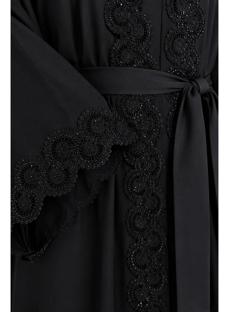 Reem Abayas Women's Lace Abaya with Matching Sheila