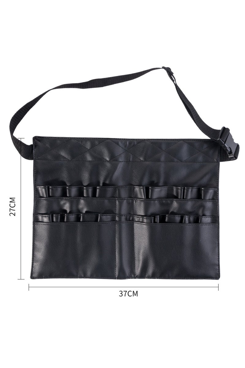 إيروريكس حقيبة مريلة سوداء اللون، طراز 1، تحتوي على 22 جيبًا، وحامل فرش مكياج احترافي، ومجموعتين من الفرش، مع حامل فرش فنان.