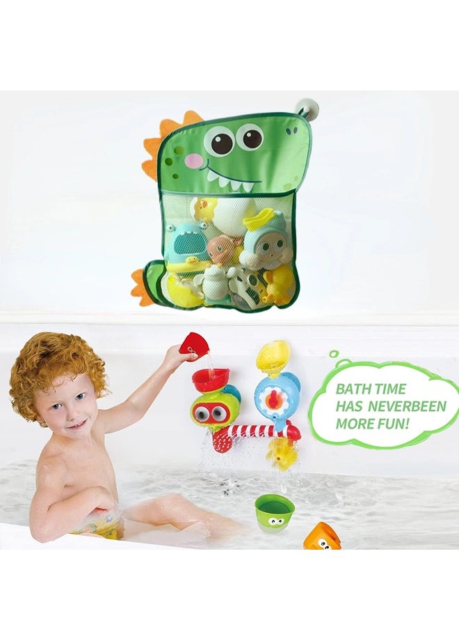 ShebSheb Baby Bath Toy Organizer,Cute Dinosaur Mesh Bath Toy Storage Net for Kids  - Image 3