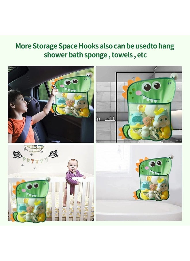 ShebSheb Baby Bath Toy Organizer,Cute Dinosaur Mesh Bath Toy Storage Net for Kids  - Image 5