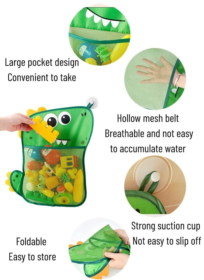 ShebSheb Baby Bath Toy Organizer,Cute Dinosaur Mesh Bath Toy Storage Net for Kids  - Image 2