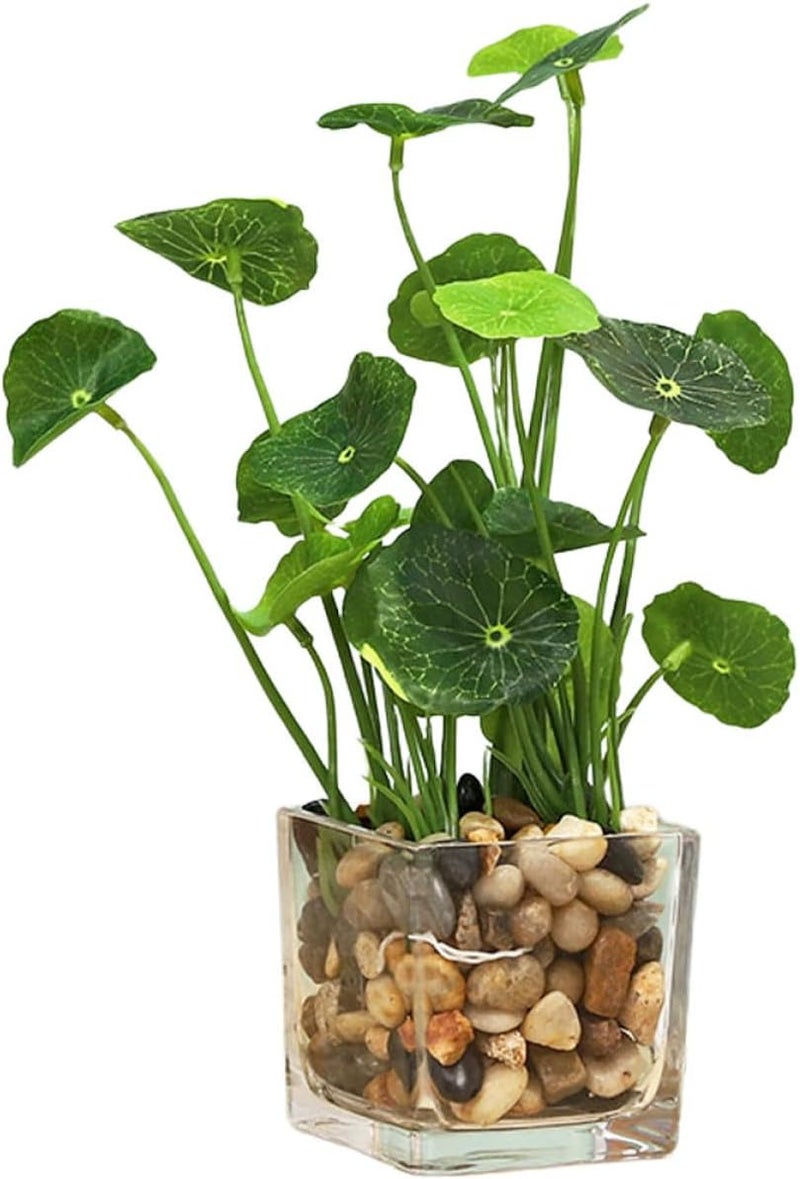 Artificial Small Lotus Leaf Bonsai Plant, Fake Potted Decorative Plant Ornament, Simulation Tabletop Greenery for Home Living Room and Wedding Décor - Image 1