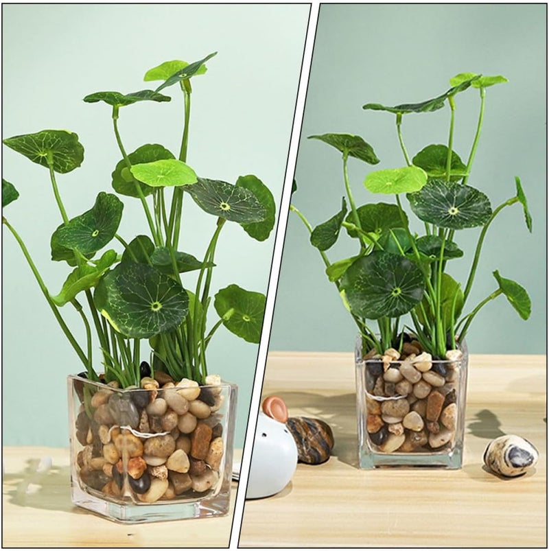 Artificial Small Lotus Leaf Bonsai Plant, Fake Potted Decorative Plant Ornament, Simulation Tabletop Greenery for Home Living Room and Wedding Décor - Image 4