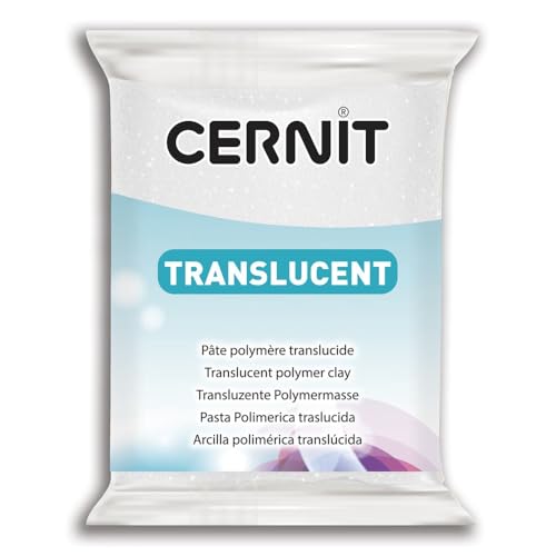 Cernit Transparant Clay 56g, Ruby Red, 7 x 5.5 x 1.5 cm - Image 1