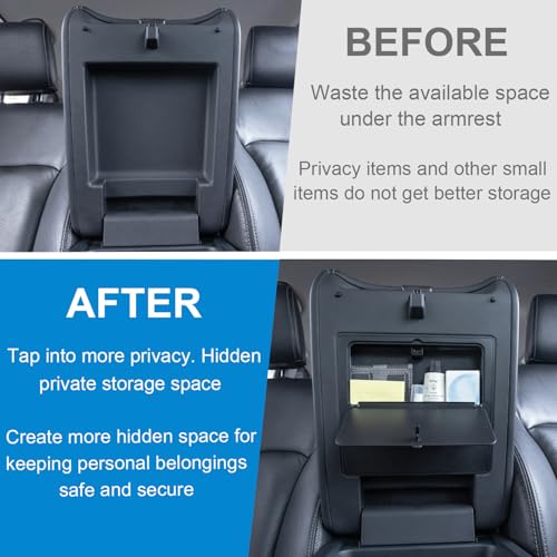 PIMCAR Center Console Hidden Organizer for 2023-2025 Honda Pilot, 2024-2026 Honda Ridgeline/Passport Armrest Hidden Storage Box Secret Compartment Press to Open and Close Car Accessories - Image 3