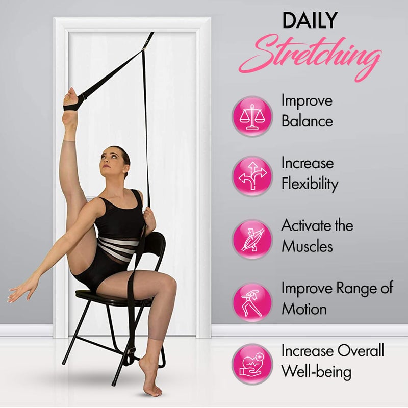Zenmarkt Stretching Strap With Door Anchor - Stretching Equipment To Improve Legs Flexibility - Splits Trainer For Home Ideal In Ballet, Dance, Cheerleading, Taekwondo, Yoga, Pole Dancing & Gymnastics - Image 5