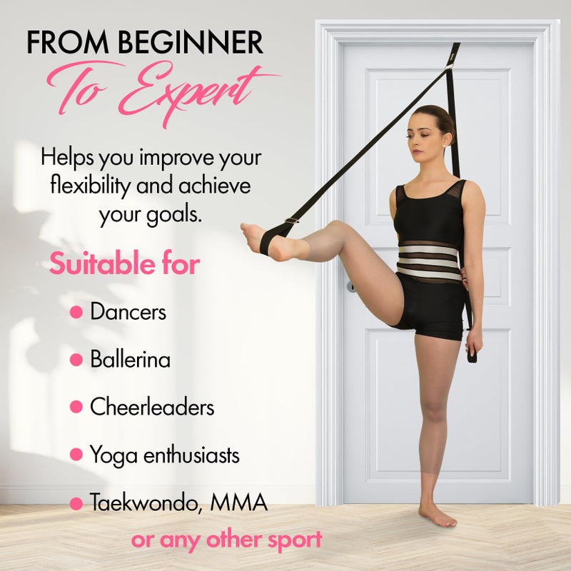 Zenmarkt Stretching Strap With Door Anchor - Stretching Equipment To Improve Legs Flexibility - Splits Trainer For Home Ideal In Ballet, Dance, Cheerleading, Taekwondo, Yoga, Pole Dancing & Gymnastics - Image 4