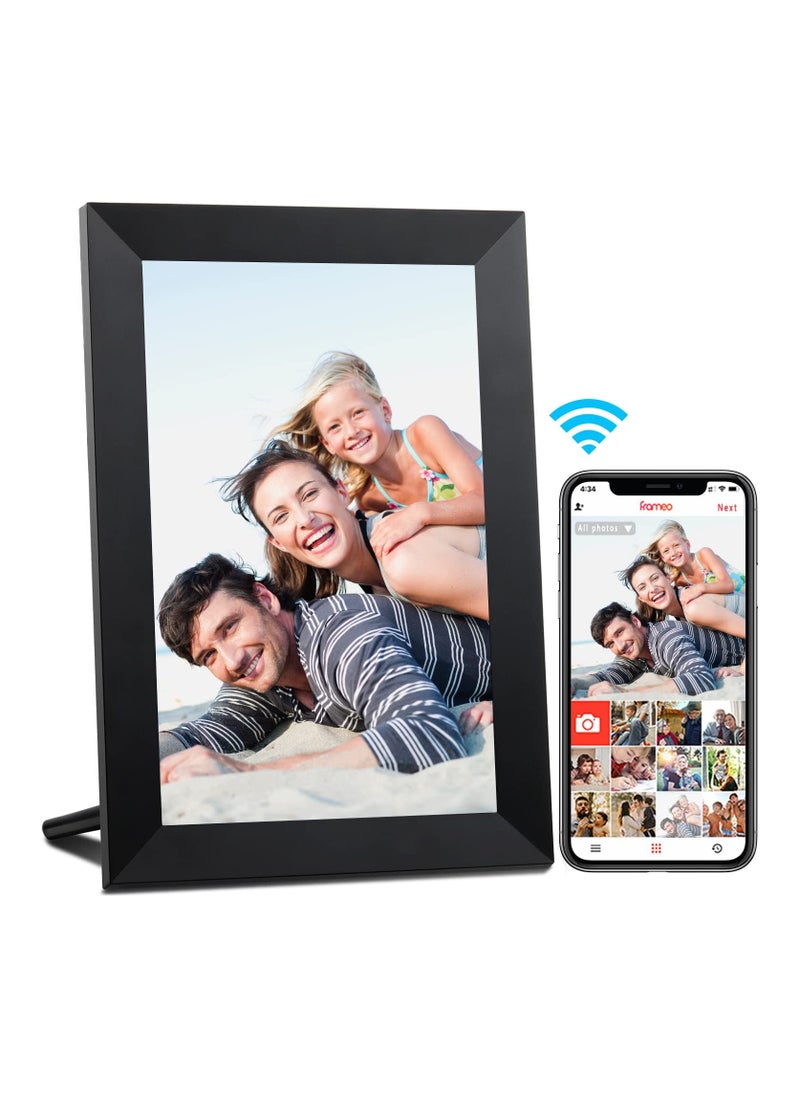 Generic 10.1 Inch WiFi Digital Picture Frame IPS Touch Screen Smart Cloud Photo Frame with 16GB Storage Easy Setup to Share Photos or Videos via Frameo APP Auto-Rotate Wall Mountable (Black)  - Image 1