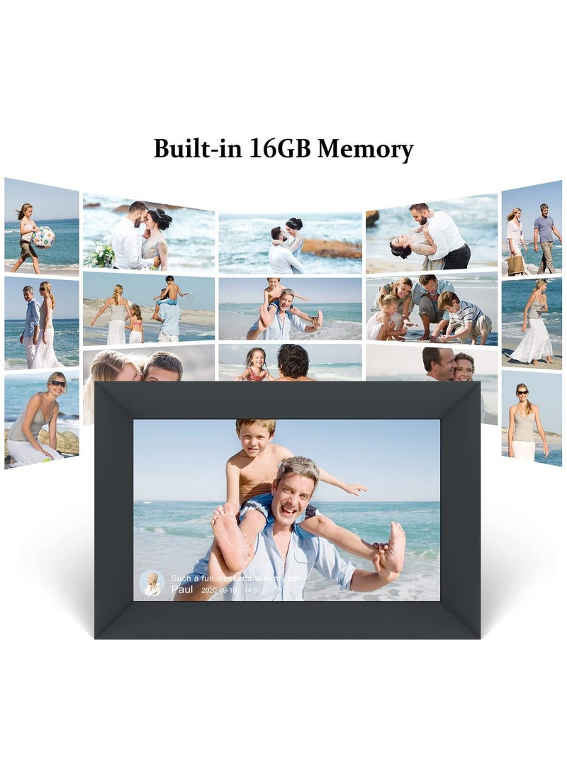 Generic 10.1 Inch WiFi Digital Picture Frame IPS Touch Screen Smart Cloud Photo Frame with 16GB Storage Easy Setup to Share Photos or Videos via Frameo APP Auto-Rotate Wall Mountable (Black)  - Image 5