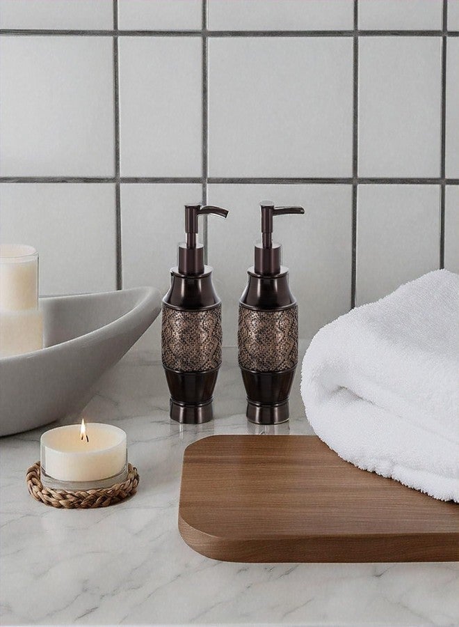 Creative Scents Dublin Brown Bathroom Soap Dispenser Set - Decorative 8 Oz. Hand Soap and Lotion Dispenser Set with Durable Matching Pumps - Brown Bathroom Accessories Sets Countertop - Image 4
