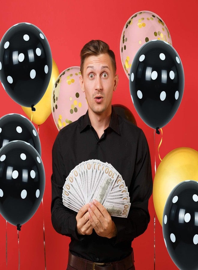 TONIFUL 100pcs Black and White Polka Dots Balloons 12inch large Polka Dot Latex Party Balloons for Wedding Birthday Party Festival Decoration Halloween Supplies - Image 5
