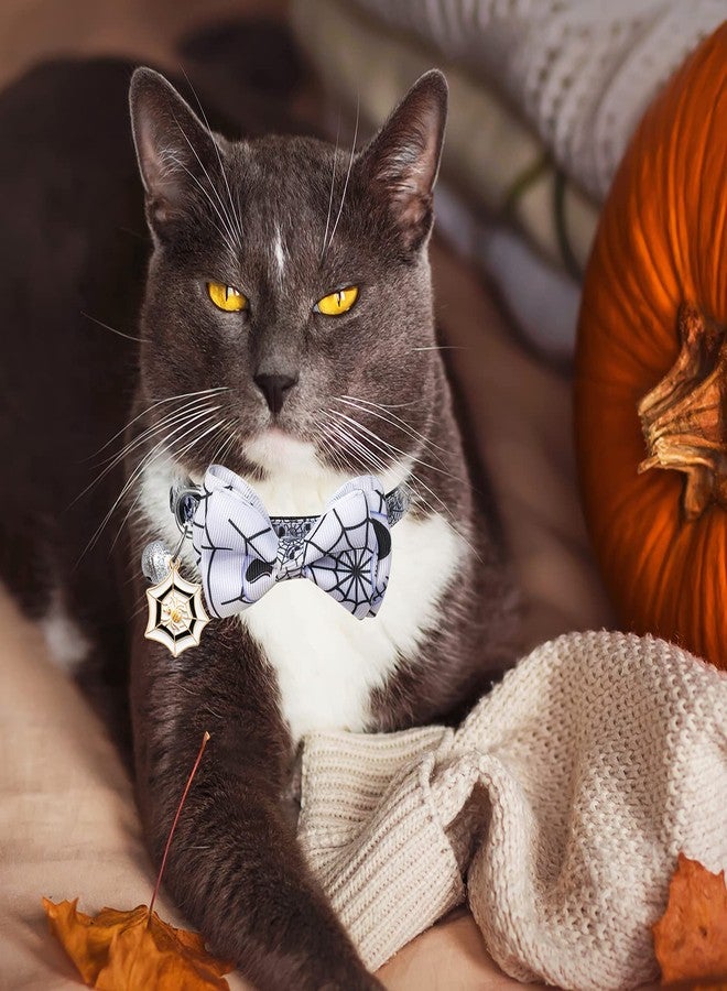 LLHK 4 Pack Halloween Cat Collar with Bow Tie and Bell,Breakaway Kitten Collar for Girl Boy Cats,Adjustable 7-12inch,for Kitty Kitten Adult Cats,Pet Supplies… - Image 5