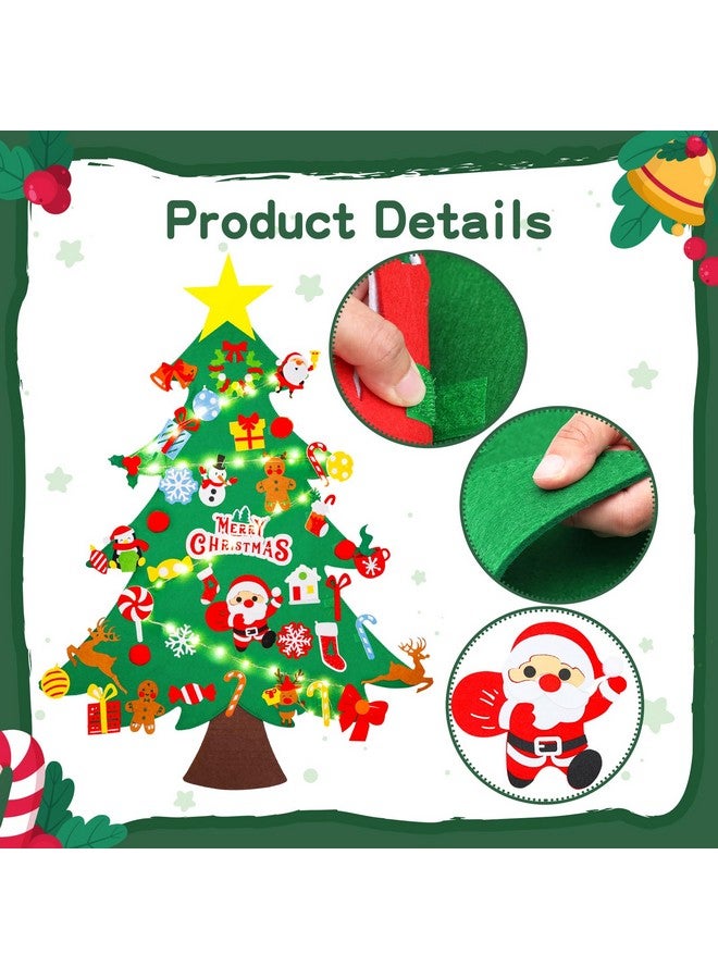 Max Fun DIY Felt Christmas Tree Set 3.2Ft with 41 Ornaments for Kids Toddlers Home Wall Hanging Felt Christmas Craft Kits Xmas Decoration Party Supplies - Image 4