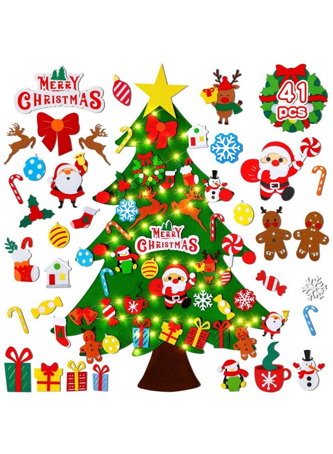 Max Fun DIY Felt Christmas Tree Set 3.2Ft with 41 Ornaments for Kids Toddlers Home Wall Hanging Felt Christmas Craft Kits Xmas Decoration Party Supplies - Image 1