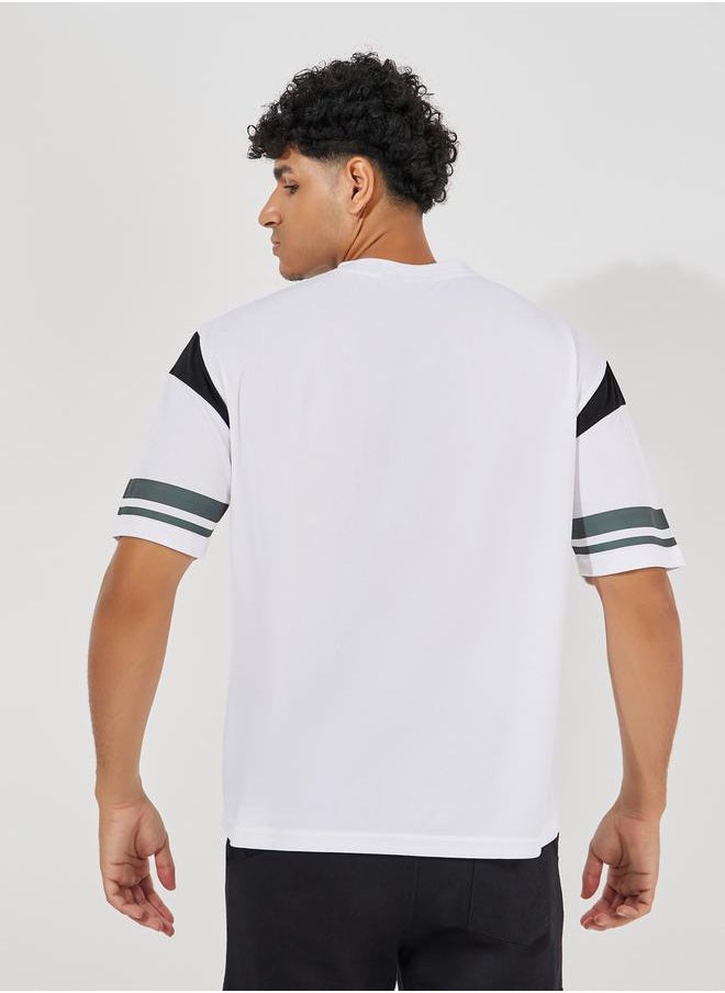 Styli Oversized Varsity Print Crew Neck T-Shirt  - Image 4