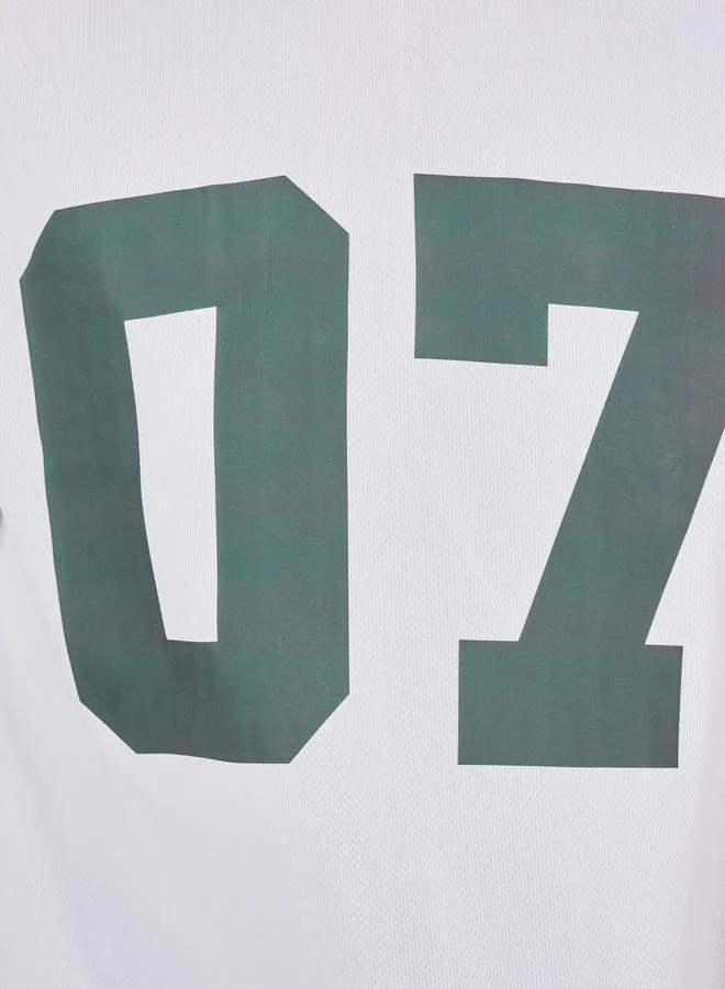 Styli Oversized Varsity Print Crew Neck T-Shirt