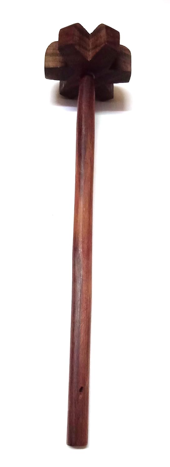 Blue Hut Blue Hut RosewoodWoodenMixer Hand BlenderButter Milk Lassi Maker 12x35inch Brown Mathani - Image 1