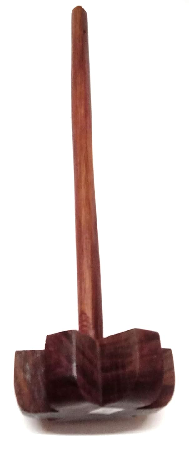 Blue Hut Blue Hut RosewoodWoodenMixer Hand BlenderButter Milk Lassi Maker 12x35inch Brown Mathani - Image 2