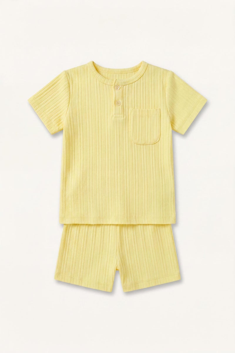 DeFacto Yellow BabyBoy Baby Boy Top Shorts 2 Piece Pyjama Set Casual - Image 5