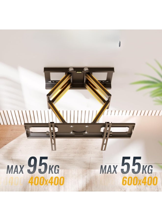 حامل تلفزيون للحائط بمقاس 40-75 بوصة – تصميم عالمي قابل للإمالة - Image 2