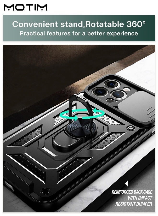 موتيم اي فون 14 برو ماكس الهاتف المحمول المدرعة القضية ، مع غطاء الكاميرا المنزلقة العسكرية الصف الثقيلة حماية قوس الهاتف المحمول القضية ، مع قوس سيارة المغناطيسي - Image 3