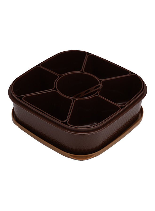 Royalford Spice Box 7 Removable Containers 100% Food Grade Material Bpa Free Made In India Multi Color Assorted Colors 19.4X19.4X6.3 Cm Brown/Dark Brown - Image 3