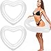 Junkin 3 Pcs 47 3 x 39 4 Inch White Heart Pool Float Bachelorette Inflatable Swim Float Bride Pool Water Ring Loungers Tube Swimming for Engagement Wedding Summer Beach Party - Image 3