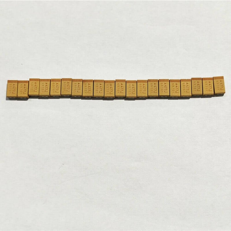 TEAMWILL Tantalum Capacitor 477J 6.3V 470uF Type D SMD 7343 10% Surface Mount - 20PCS - Image 3