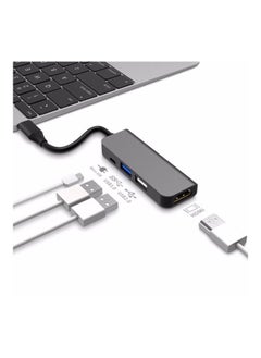 نيبمينينت محول توزيع 4 في 1 بمنفذ ‎Type-C‎‎ USB‏‏ ‏ رمادي  - Image 2