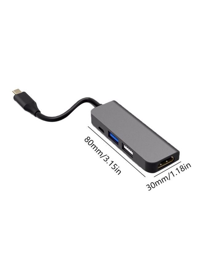 نيبمينينت - محول توزيع 4 في 1 بمنفذ ‎Type-C‎‎ USB‏‏ ‏ رمادي - Image 1
