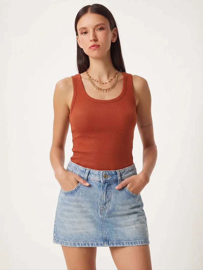 هابينس اسطنبول ISTANBUL Fitted U Collar Knitted 2- Pack Tank Top