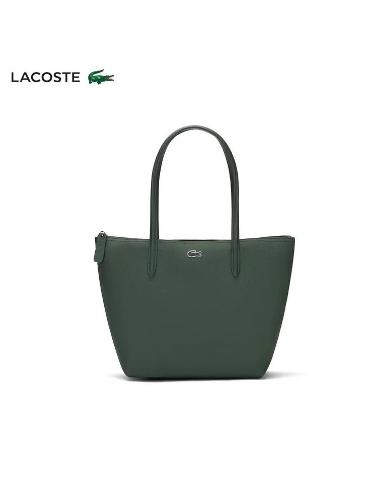 LACOSTE Lacoste Women's L12.12 Concept Fashion Versatile Large Capacity Zipper Handbag Tote Bag Shoulder Bag Medium green  - Image 1