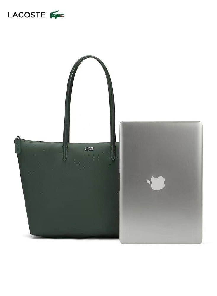 LACOSTE Lacoste Women's L12.12 Concept Fashion Versatile Large Capacity Zipper Handbag Tote Bag Shoulder Bag Medium green  - Image 4