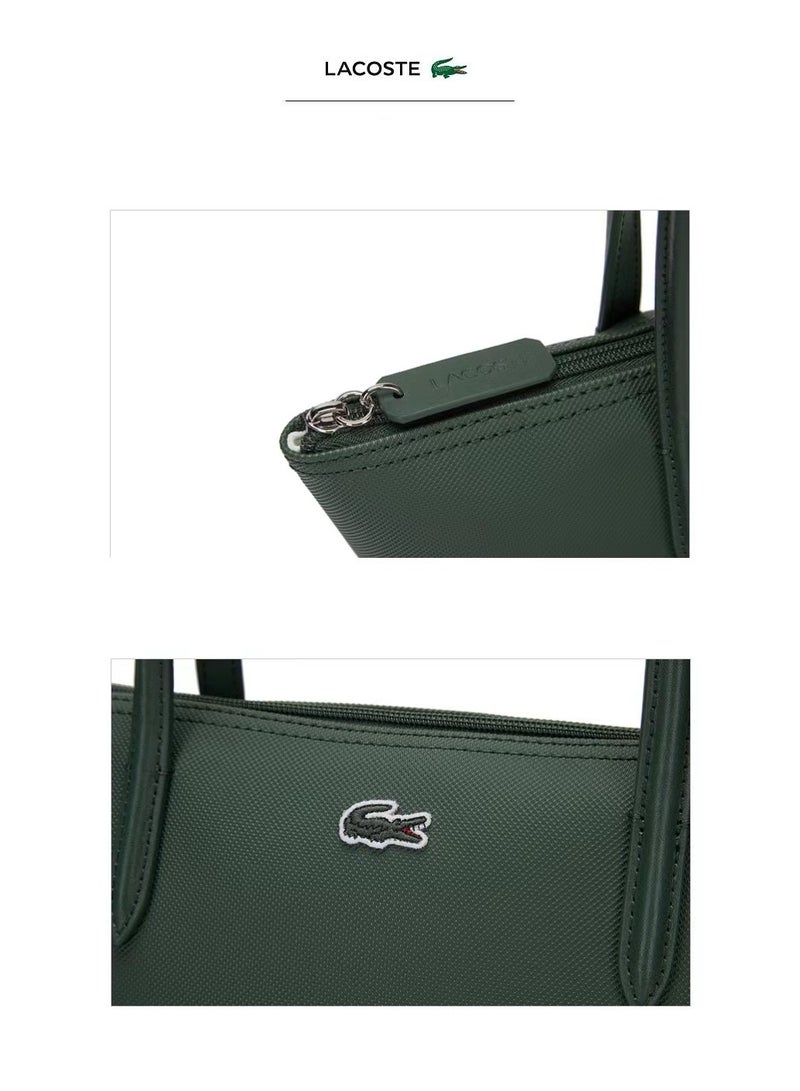 LACOSTE Lacoste Women's L12.12 Concept Fashion Versatile Large Capacity Zipper Handbag Tote Bag Shoulder Bag Medium green  - Image 3
